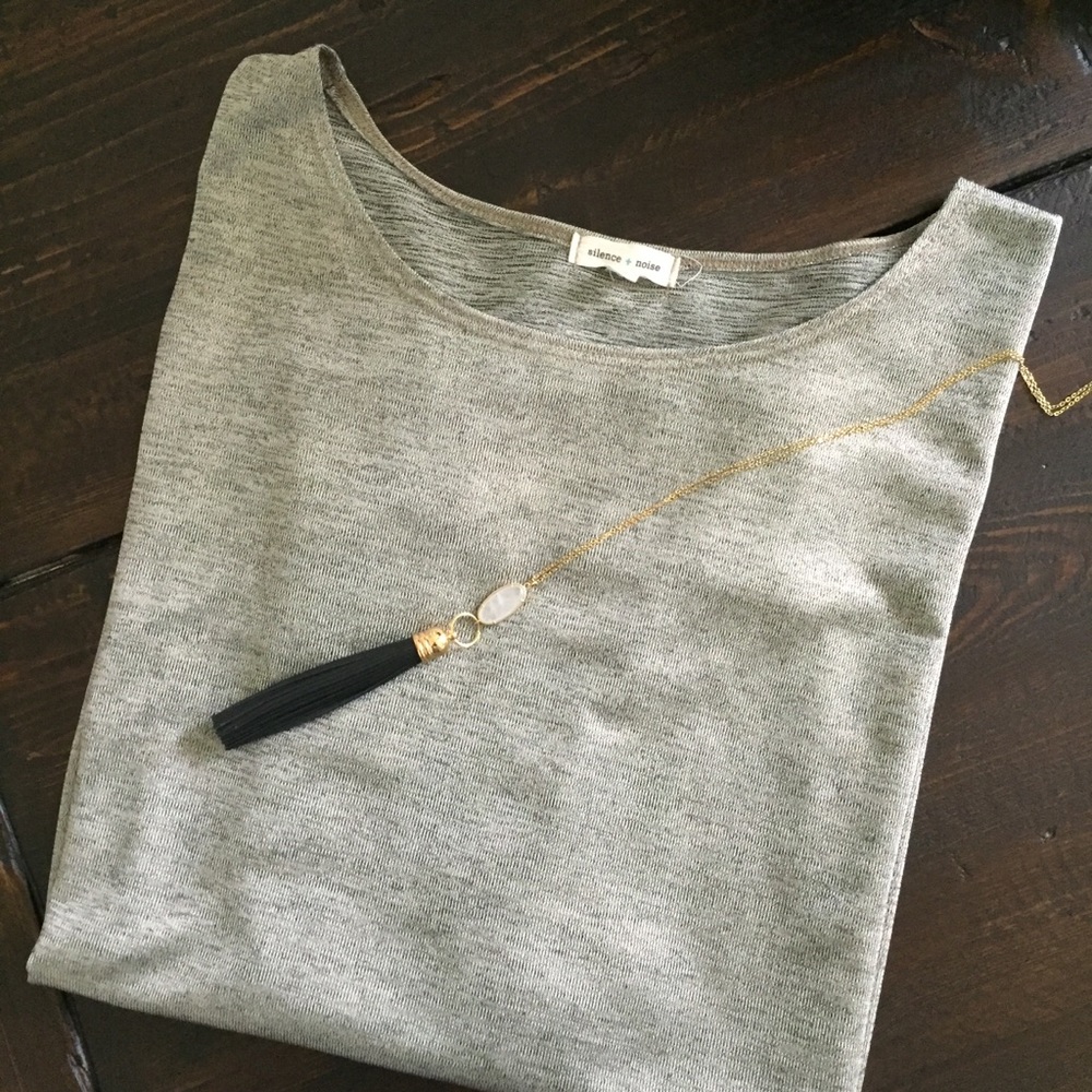 Metallic 3/4 sleeve Urban Outfitters top